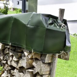 Holzstapel Abdeckplane mit Metallösen