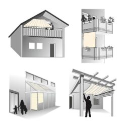 Sonnensegel für Seilspannmarkise mit Laufhaken Sonnensegel für Seilspannmarkise mit Laufhaken