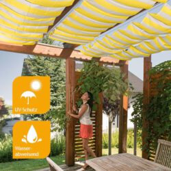 Sonnensegel für Seilspannmarkise mit Laufhaken