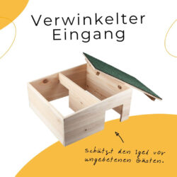 Igelhaus, Igelhotel aus unbehandeltem Holz 38x38x18 Igelhaus mit verwinkeltem Eingang