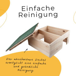 Igelhaus, Igelhotel aus unbehandeltem Holz 38x38x18 einfache Reinigung eines Igelhauses