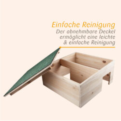 Igelhaus aus unbehandeltem Holz, Maße: 38x38x18 Igelhaus aus Holz mit abnehmbaren Deckel