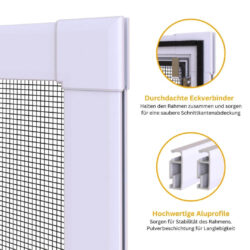 Fliegengitter Fenster Spannrahmen zum Einhängen Eckverbinder & Aluprofile